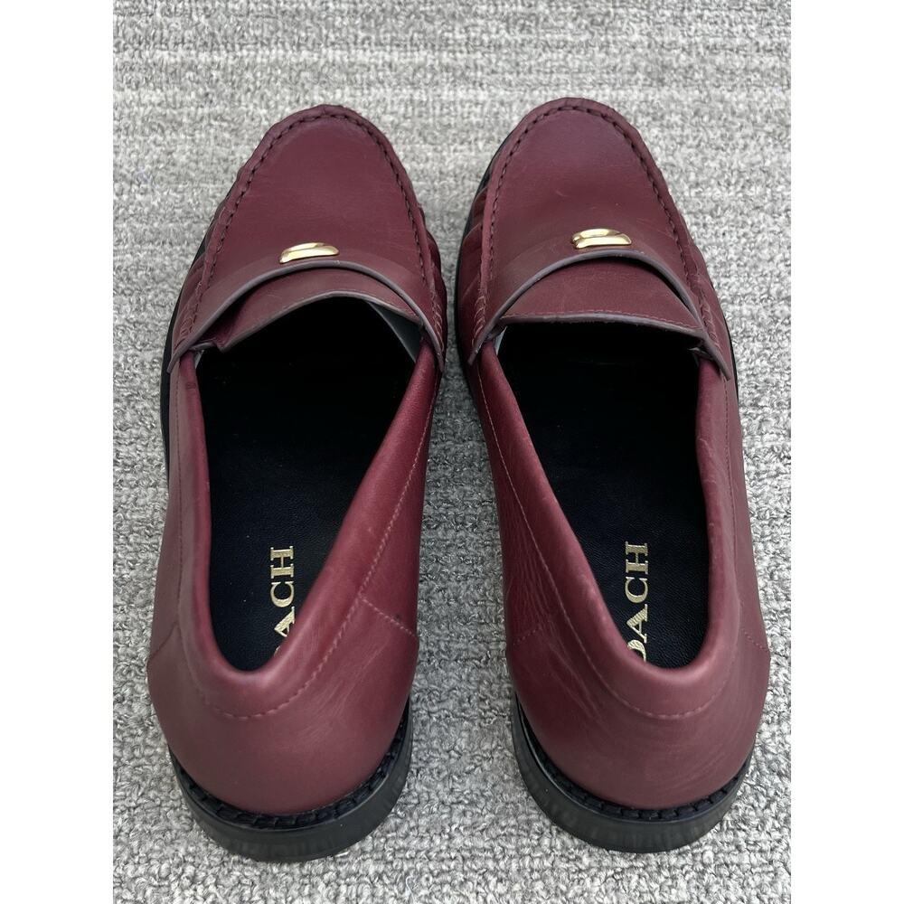 COACH Jolene 13MM Burgundy Leather Loafers Women's Size 9 US NEW - Picture 9 of 16